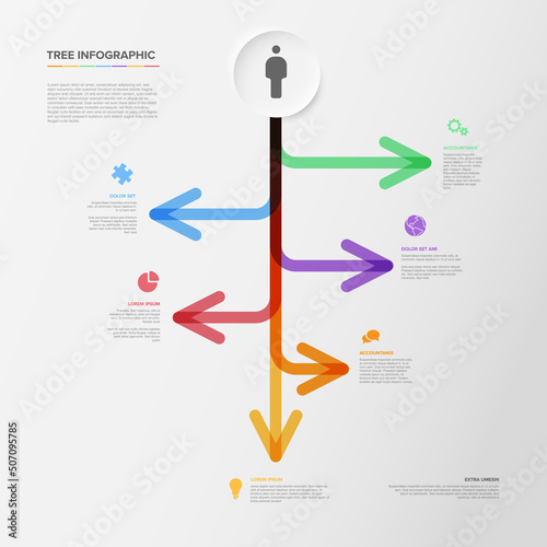 Light infographics template with various diversity options