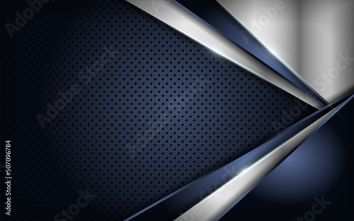 Abstract dark background combination with line silver glowing