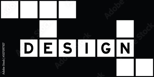 Alphabet letter in word design on crossword puzzle background