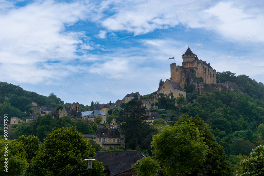 view of the castle in Castelnaud-la-Chapelle in the Dordogne Valley