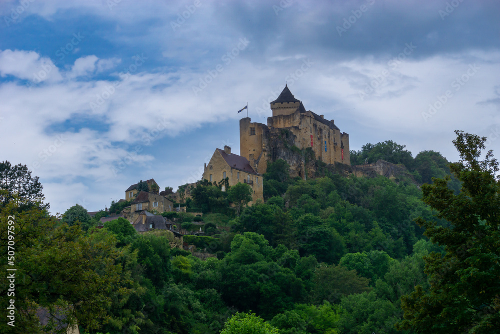 view of the castle in Castelnaud-la-Chapelle in the Dordogne Valley
