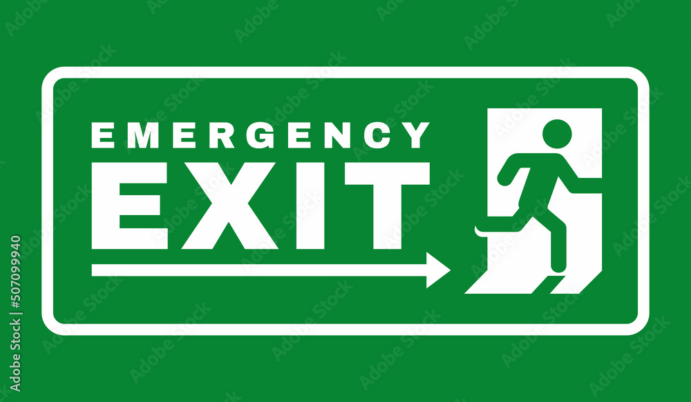 Exit door symbol. Evacuation symbol vector Exit door symbol. Evacuation symbol vector