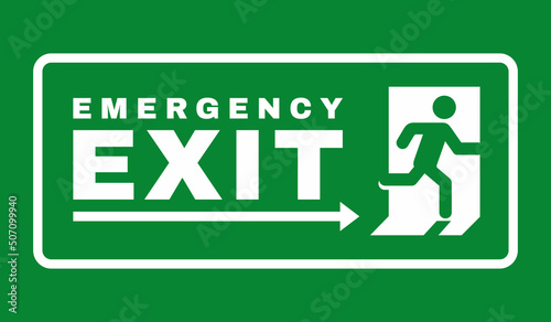 Exit door symbol. Evacuation symbol vector