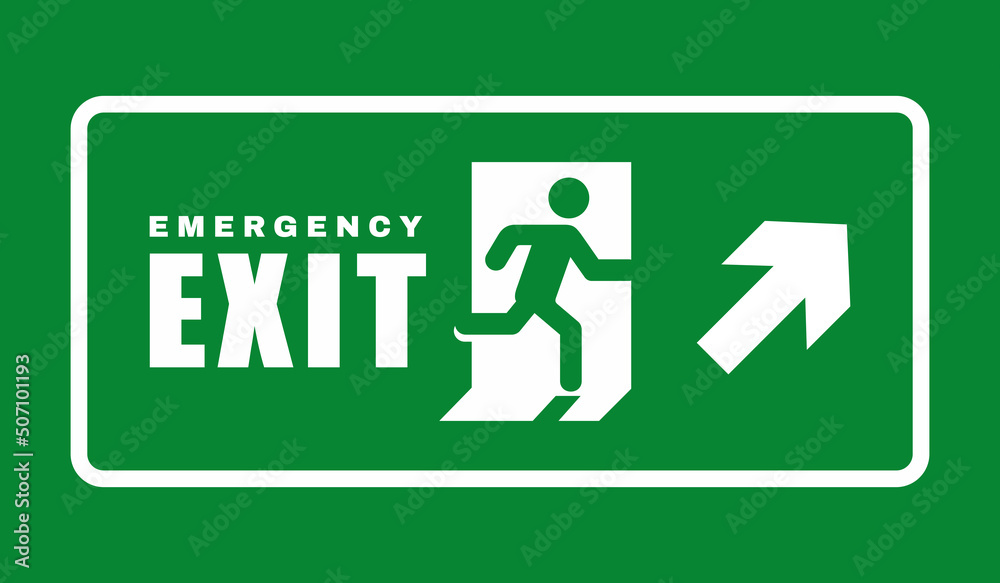 Exit door symbol. Evacuation symbol vector Exit door symbol. Evacuation symbol vector