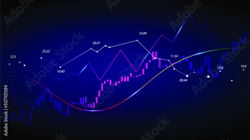 stock market, economic graph with diagrams, 
business and financial concepts,