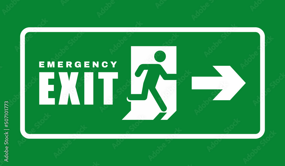 Exit door symbol. Evacuation symbol vector Exit door symbol. Evacuation symbol vector