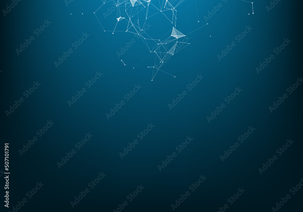 Fototapeta premium Abstract polygonal space low poly dark background with connecting dots and lines. Connection structure. Vector science background.