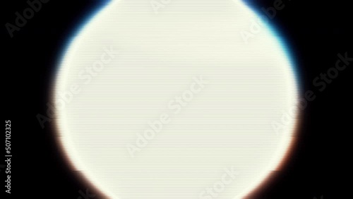 Damaged Distorted and Glitched Circle Figure Flickering Motion Noise Background