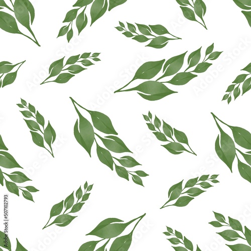 seamless pattern og fresh green leaves