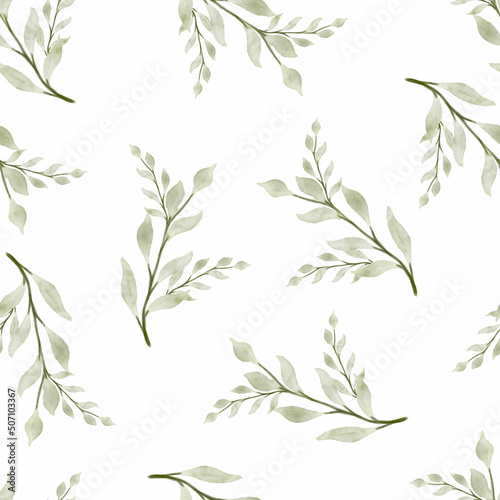 seamless pattern of light green leaves