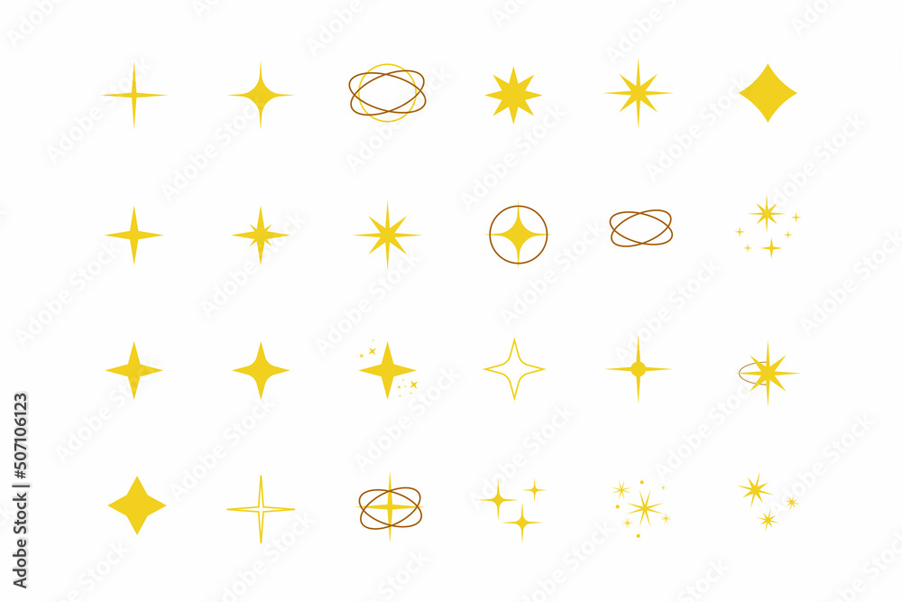 Yellow, gold, orange glitter symbols Yellow, gold, orange glitter symbols