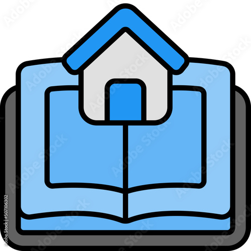 architecture outline color icon