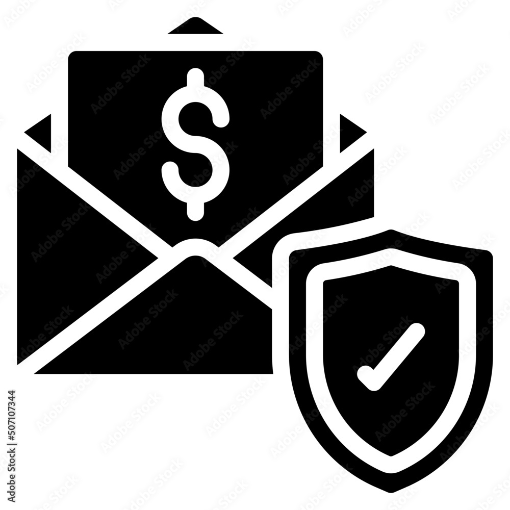 Paycheck Insurance Icon Paycheck Insurance Icon