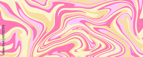 Hand drawn colorful retro style groovy psychedelic background