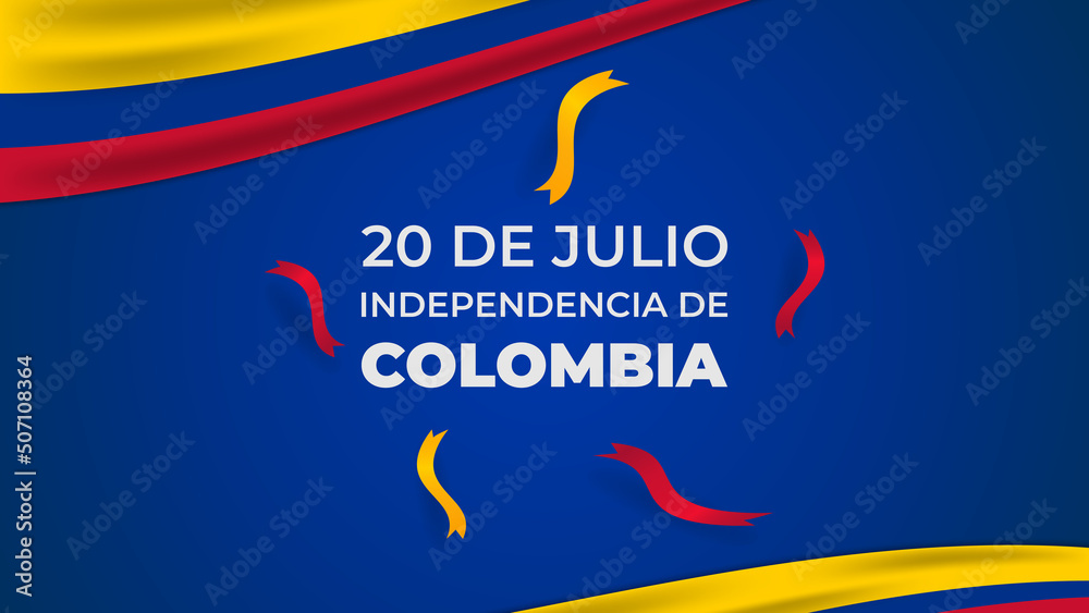 20 de julio Colombia background with wavy flags 20 de julio Colombia background with wavy flags