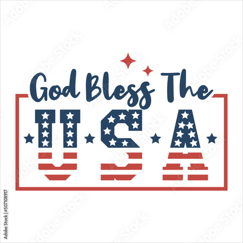God Bless The USA Design for shirt,4th of July lettering vector.
