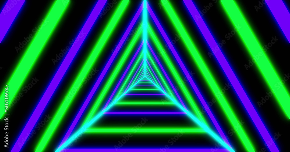 Obraz premium Image of purple and green neon pattern moving in hypnotic motion on seamless loop