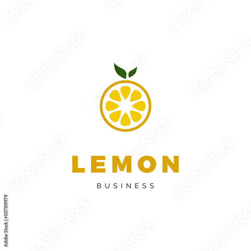 Lemon fruit icon logo design inspiration
