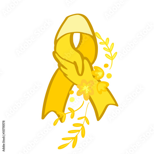 Setembro Amarelo - Yellow Sempteber in Portuguese, Brazillian, suicide prevention month. Ribbon support and awareness symbol