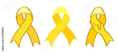 Setembro Amarelo - Yellow Sempteber in Portuguese, Brazillian, suicide prevention month. Ribbon support and awareness symbol