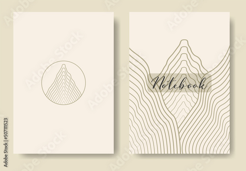 Cover design with linear mountains photo