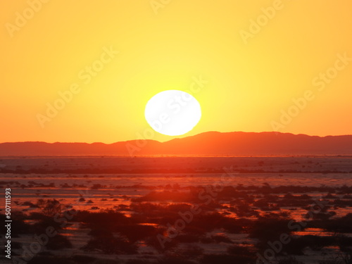 Fototapeta Naklejka Na Ścianę i Meble -  Sunset over Namibian landscape
