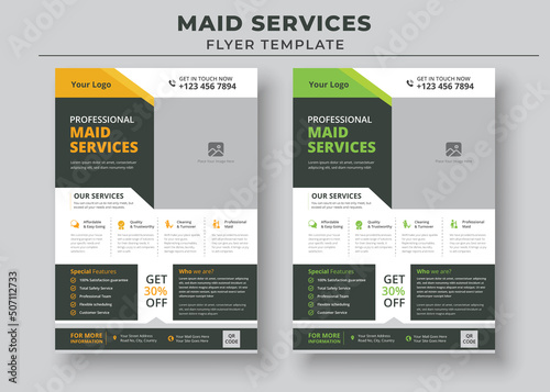 Professional Maid Service, Maid Service Flyer Template, Housekeeping Services Flyer