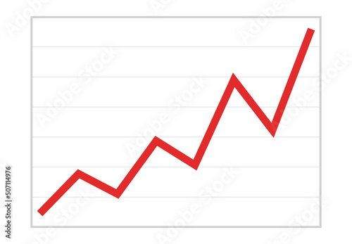 上昇する折れ線グラフのベクターイラスト