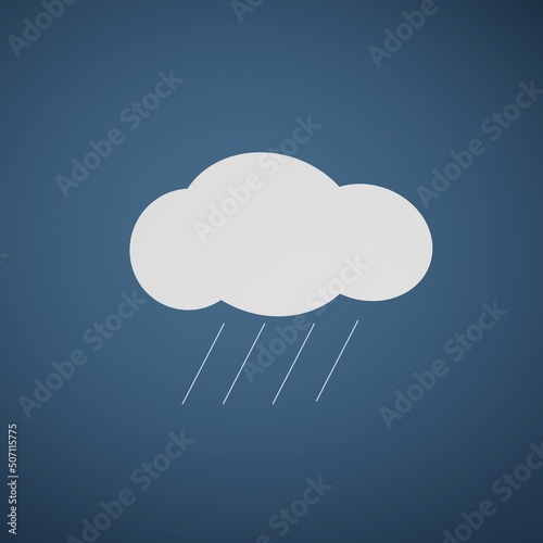 cartoon style rainy sky  weather symbol  3d render