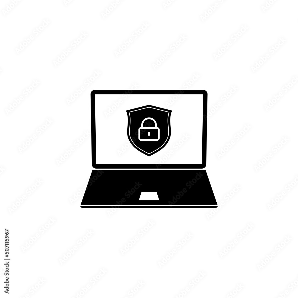 Cyber security logo with shield. Security shield concept isolated on white background