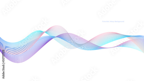 Colorful smooth lines with white background. Futuristic wavy illustration. Layout for business idea. Template for advertising