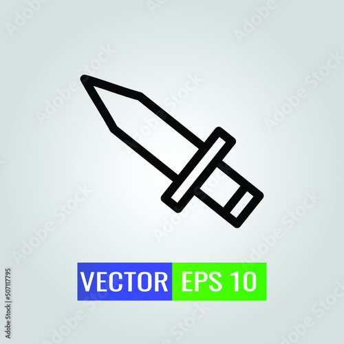 icon illustration of Knife Army - Single high quality black style outline for web design or mobile app.