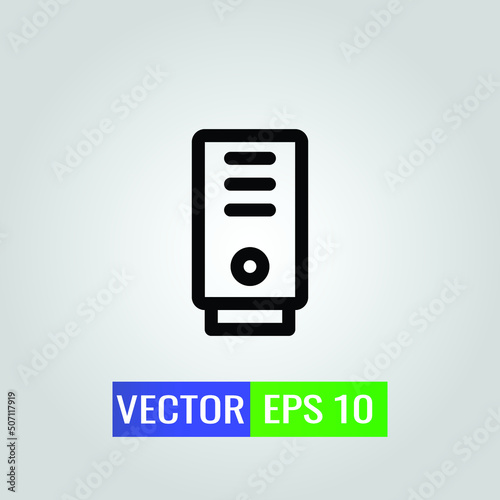 icon illustration of CPU On White Background - Single high quality outline black style for web design or mobile app.