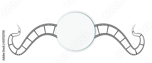 Film reel strip abstract frame background design. Vector illustration isolated on white background