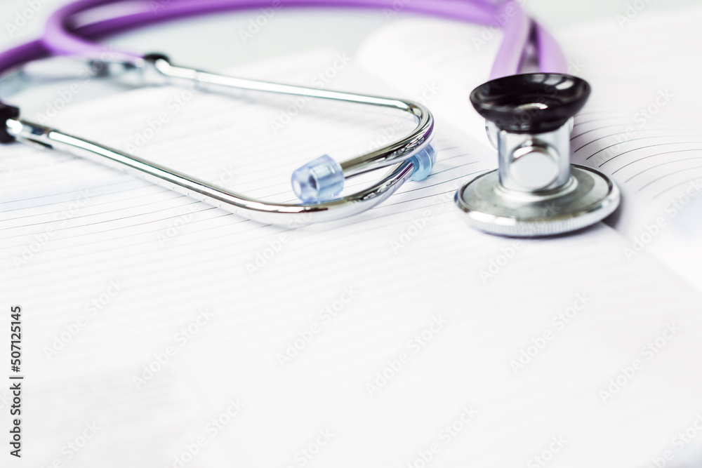 Medical Blank with modern stethoscope, space for messages Medical Blank with modern stethoscope, space for messages