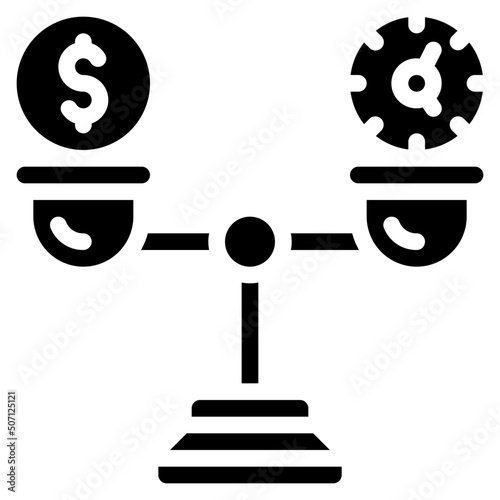 Money And Time Balance Icon