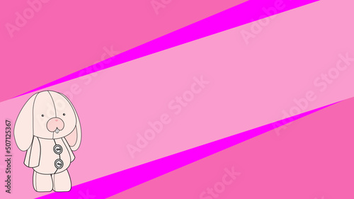 toy plush chibi bunny cartoon illustration background in vector format