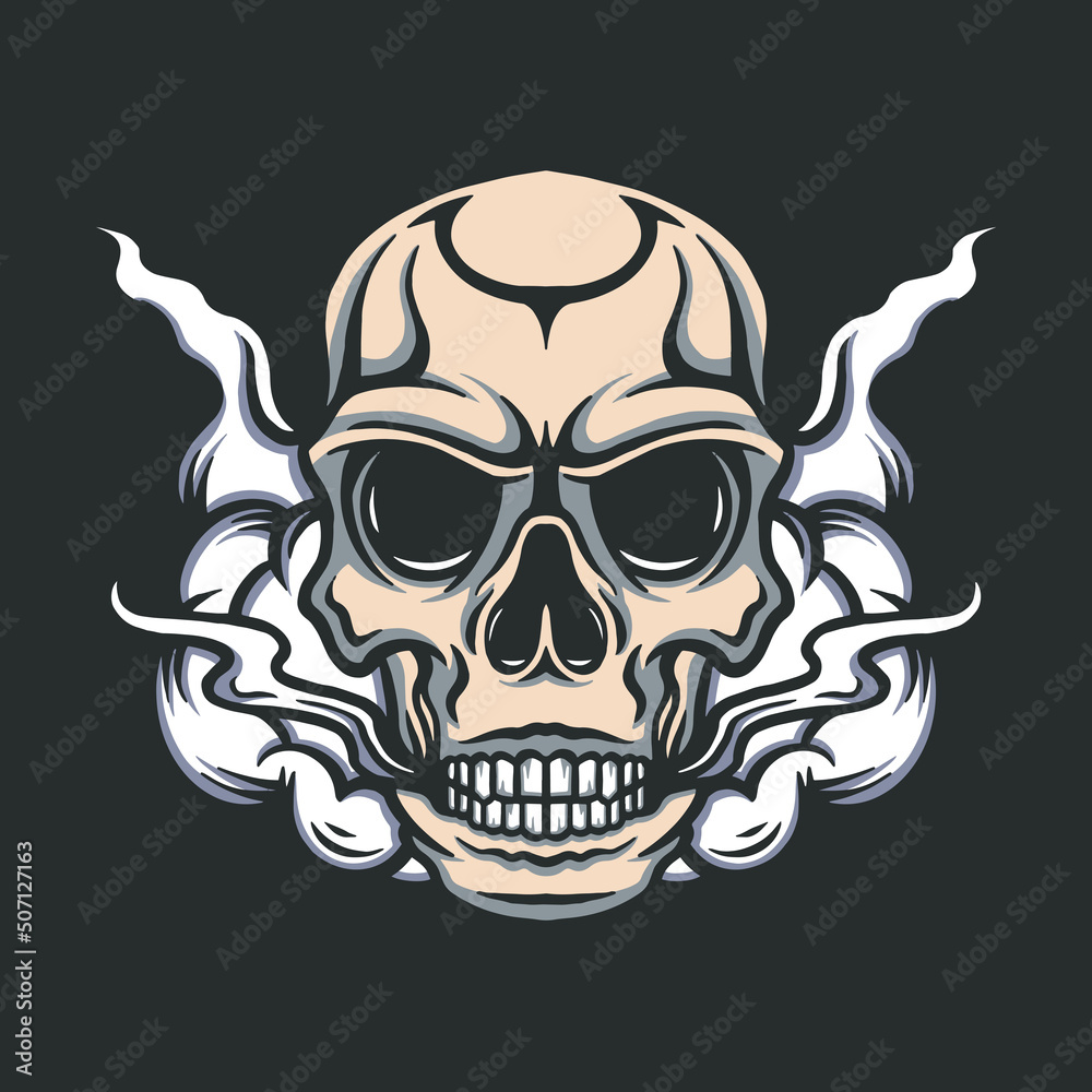skull with smoke illustration skull with smoke illustration