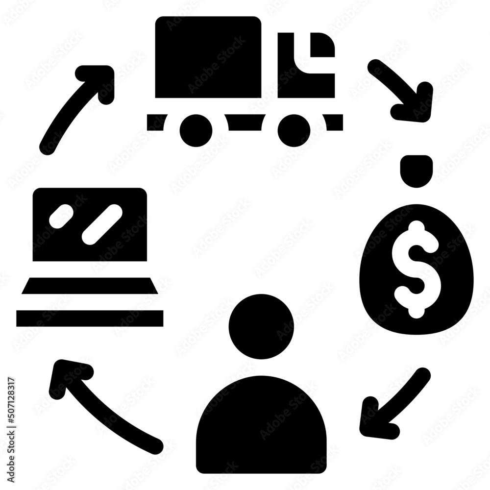 Drop Shipping Process Icon Drop Shipping Process Icon