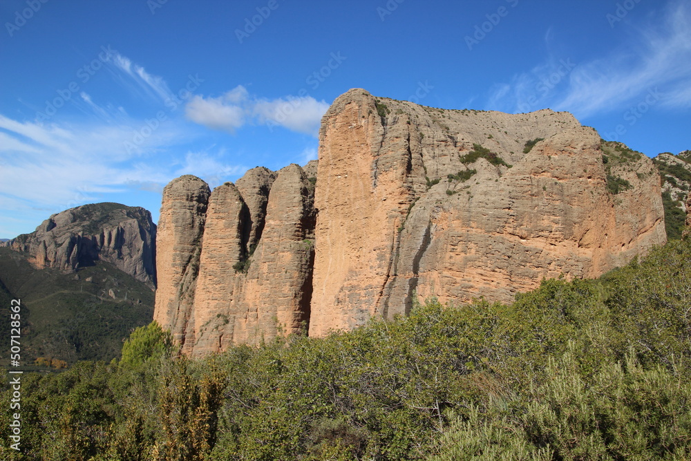 Mountains landscape, Mallos de Riglos, Aragon, Spain