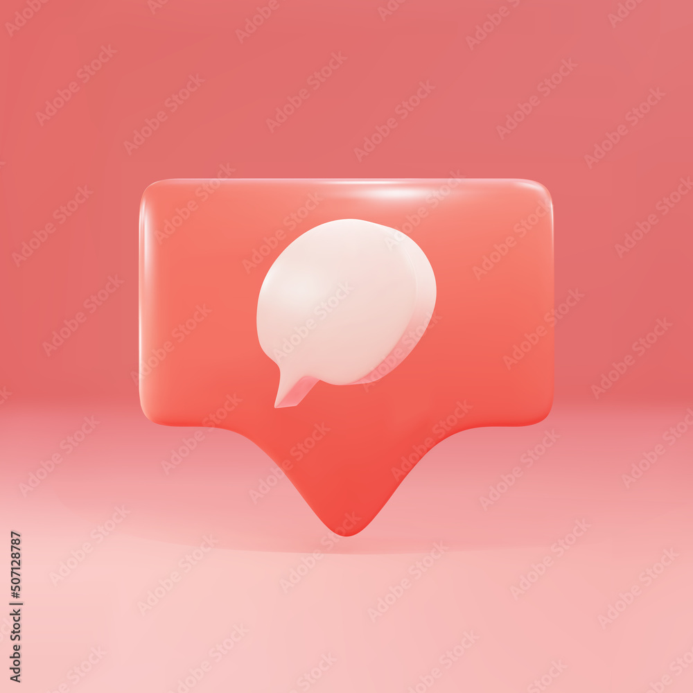 3d message notification icon. Social network app icon. Vector illustration. 3d message notification icon. Social network app icon. Vector illustration.