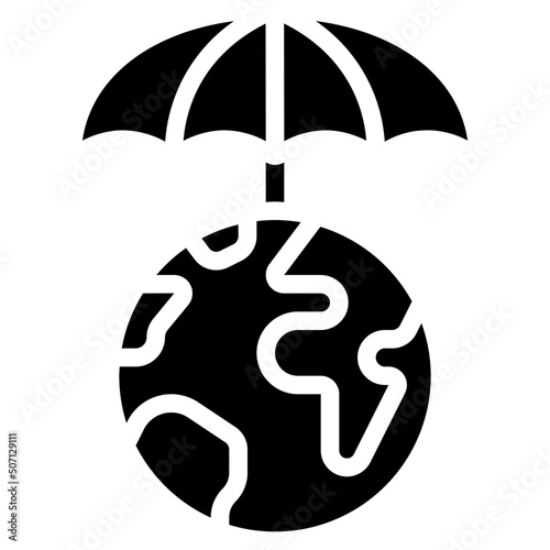 Umbrella Over Globe Icon