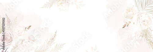 Modern beige and blush trendy vector design banner.