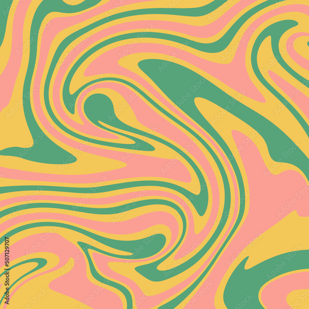 Hand drawn colorful retro style groovy psychedelic background Hand drawn colorful retro style groovy psychedelic background