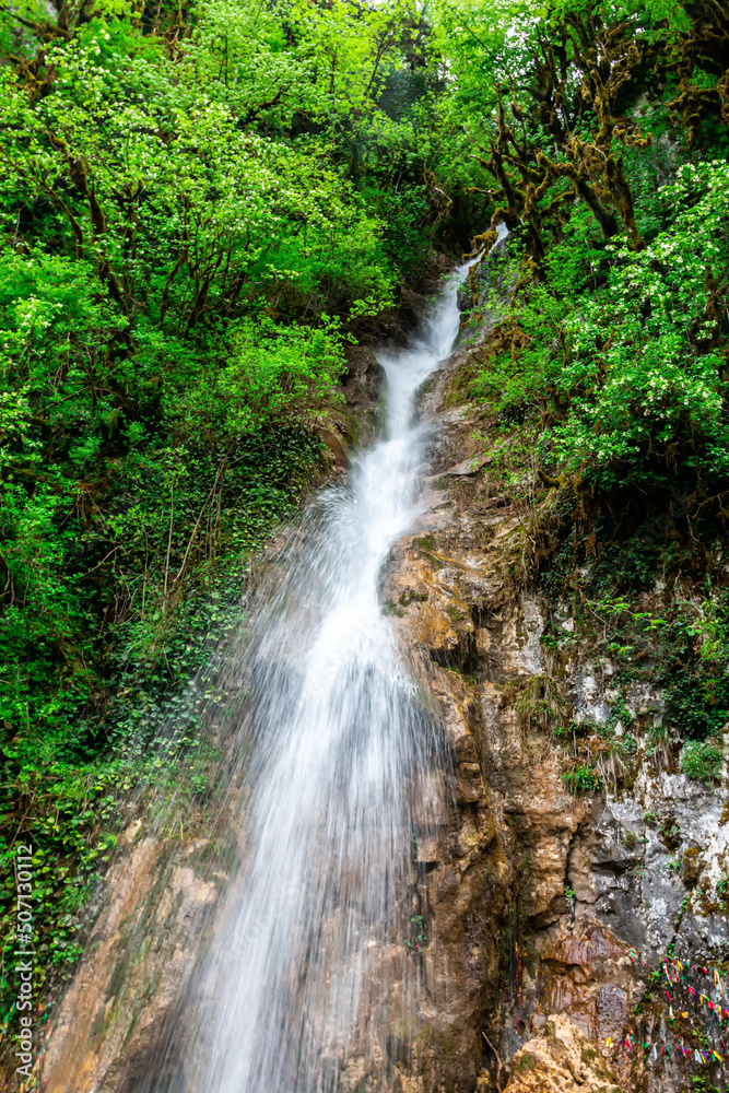 Waterfall in the mountain subtropical forest