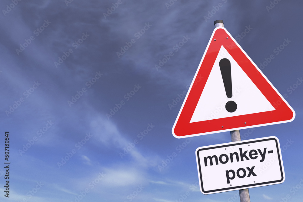 3d rendering of a traffic sign with the message monkeypox 3d rendering of a traffic sign with the message monkeypox