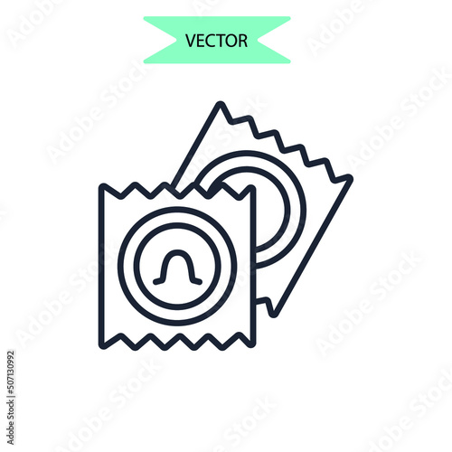 Contraceptive icons  symbol vector elements for infographic web