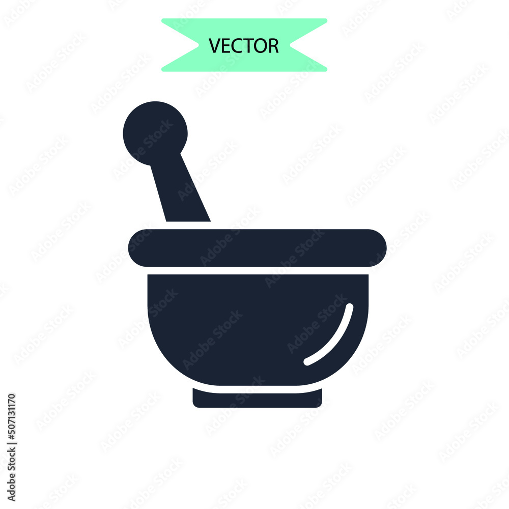 mortar and pestle icons symbol vector elements for infographic web mortar and pestle icons symbol vector elements for infographic web