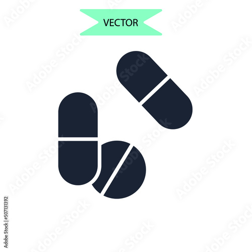 pills icons  symbol vector elements for infographic web
