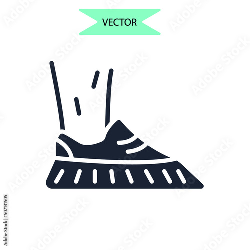 Shoe covers icons  symbol vector elements for infographic web